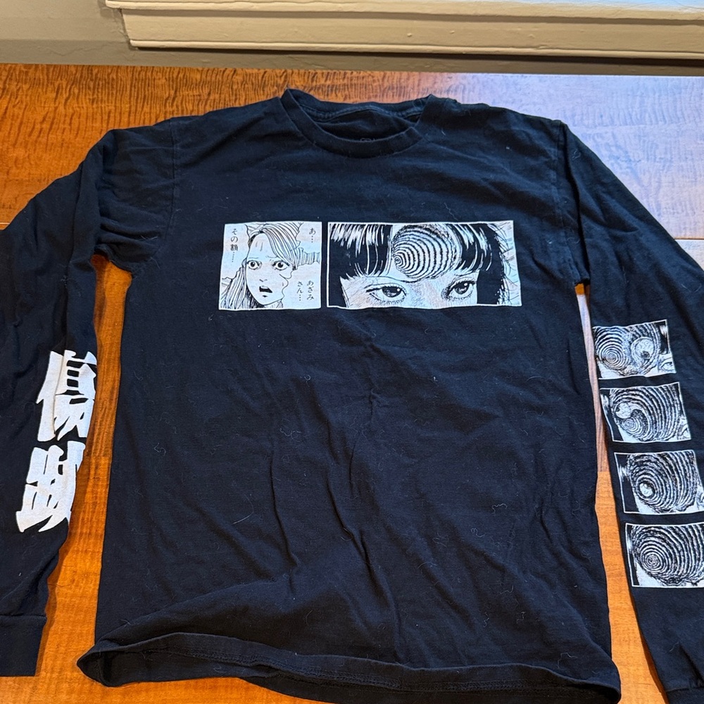 Black Graphic Long Sleeve Shirt